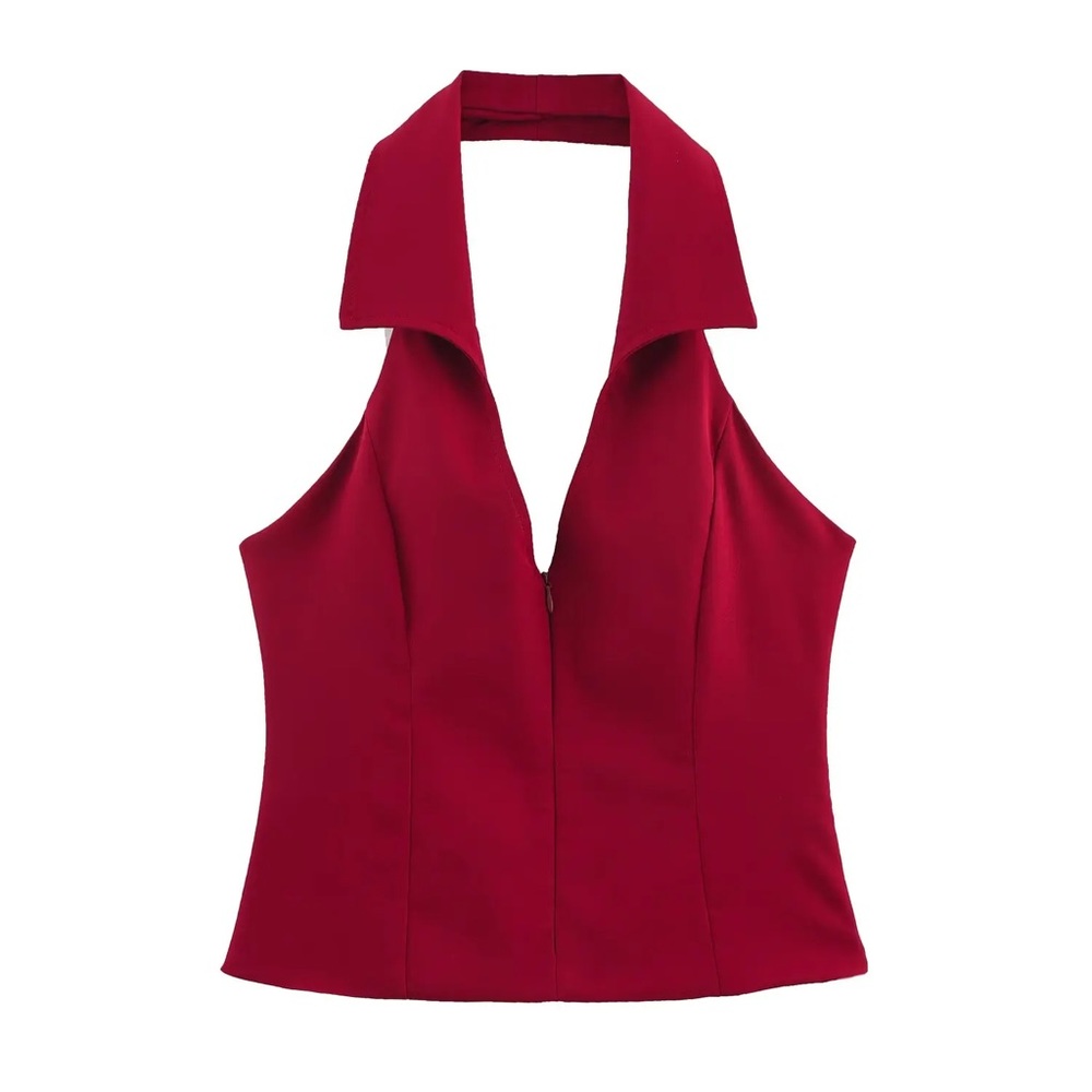 Dynamite Red Halter Blouse